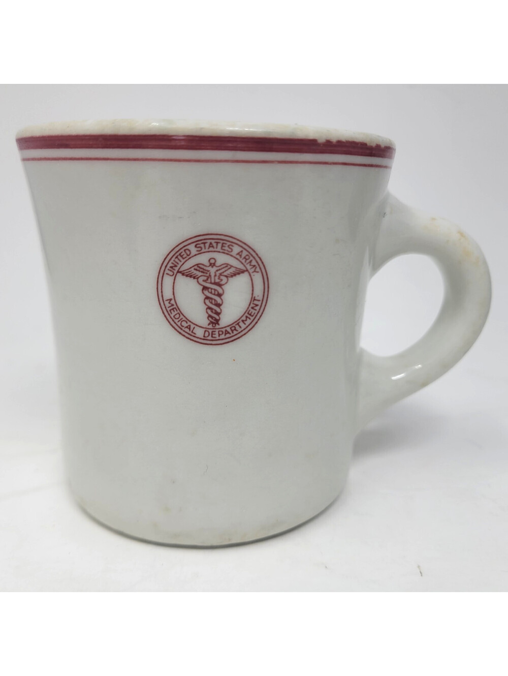 WW2 US Army Medical Department Caduceus Mess Hall Mug Shenango China New Castle